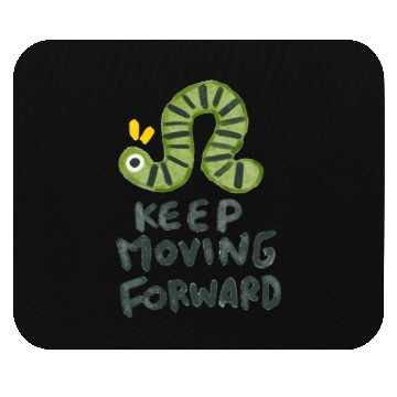Discover Keep Moving Forwards | Cute Green Bug Mouse Pads