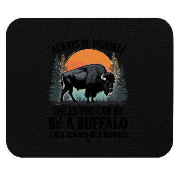 Discover Always Be Yourself Be A Buffalo Under Sunset Mouse Pads