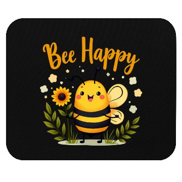 Discover Happy Beekeeping Bee with Sunflower Joy Mouse Pads