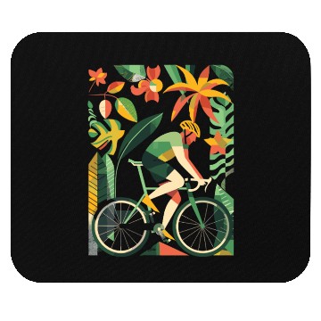 Discover Cycling Boy Comic Look Mouse Pads