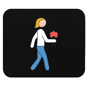 Discover Person walking with flowers in hand Mouse Pads
