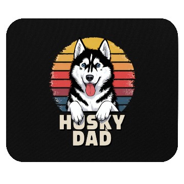 Discover Husky Dad Retro Rainbow Design Mouse Pads