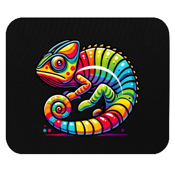 Discover Colorful Chameleon Vibrant Rainbow Lizard Mouse Pads