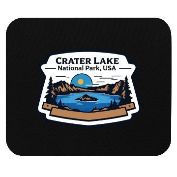 Discover Crater Lake National Park Southern Oregon USA Logo Mouse Pads