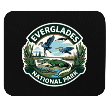 Discover Everglades National Park Florida USA Logo Mouse Pads