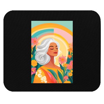 Discover Pastel Abstract Illustration Design of a Woman Mouse Pads