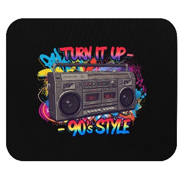 Discover Turn It Up 90s Style Boombox Mouse Pads