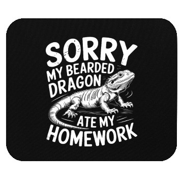 Discover Funny Pogona Reptile Ate My Homework Bearded Mouse Pads