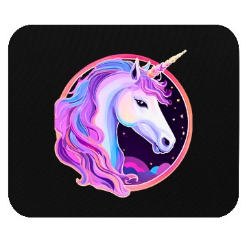 Discover Vibrant Mystic Unicorn Portrait Mouse Pads