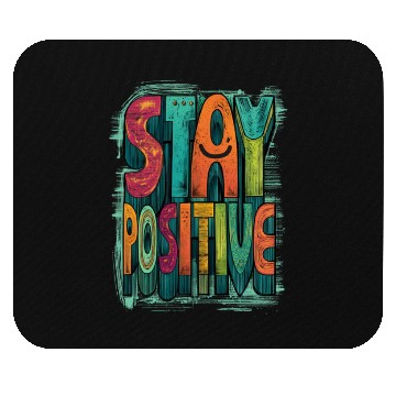 Discover Stay Positive – Retro Color Block Text Mouse Pads