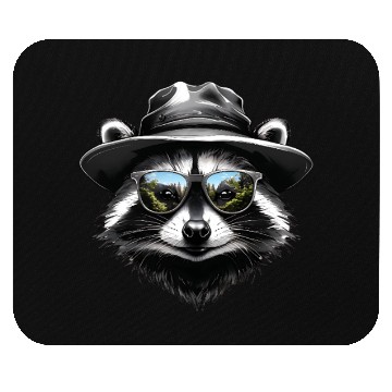 Discover Raccoon Face with Bucket Hat Mouse Pads