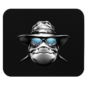 Discover Shark Face with Bucket Hat Mouse Pads
