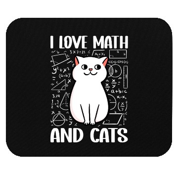Discover I love math and cats For mathematician math geek Mouse Pads