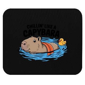 Discover Chillin' Like A Capybara Relaxing Vibes Graphic Mouse Pads