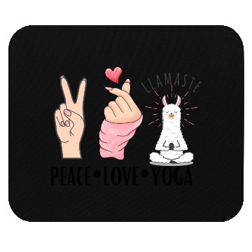 Discover peace love yoga Mouse Pads