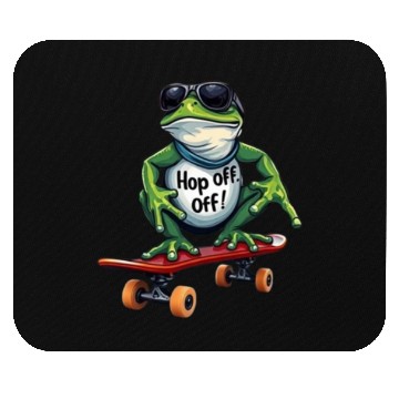 Discover Skater Frog with Attitude Mouse Pads