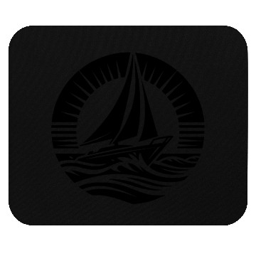Discover Modern Sailboat With Wave Emblem Mouse Pads