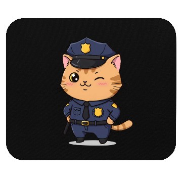 Discover Paw-sitive Law Enforcement – Funny Cat Cop Mouse Pads