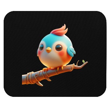 Discover Cute Little Bird Perched on a Branch Mouse Pads
