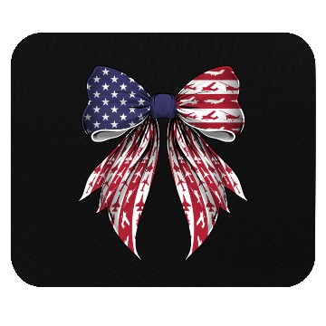 Discover Coquette Bow Airplane Pilot Aviation US Flag Mouse Pads