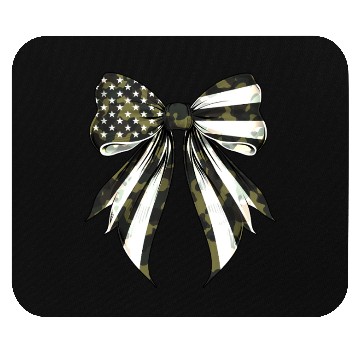 Discover Coquette Bow Camouflage US Flag Pride Patriotic Mouse Pads