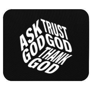 Discover Ask Trust Thank God | 3D Faith-Inspired Typograph Mouse Pads