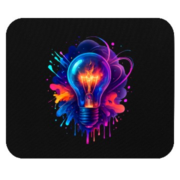 Discover Creative Light Bulb with Neon Splash Mouse Pads