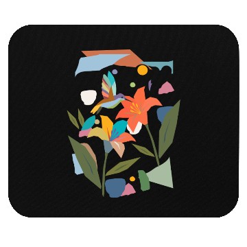 Discover Colorful Hummingbird with Flower - Colorful Nature Mouse Pads