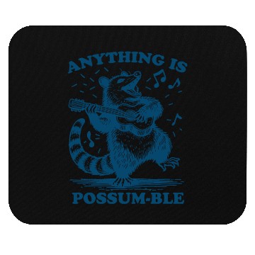 Discover Anything is Possum ble Possum Playing Guitar Mouse Pads