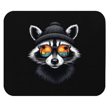 Discover Chill Raccoon Vibes Mouse Pads
