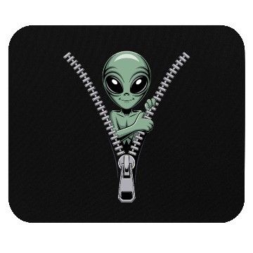 Discover Playful Alien Zipper Surprise for Sci-Fi Mouse Pads