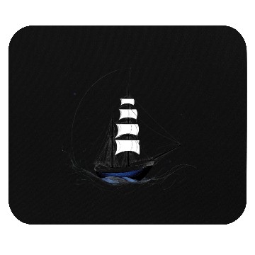 Discover Minimalist Sailing Ship - Nautical Adventure Mouse Pads