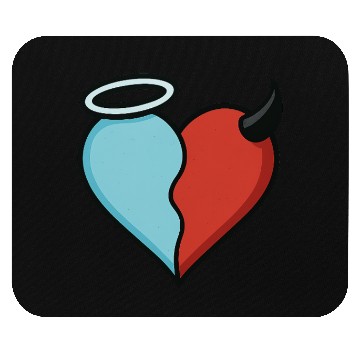 Discover Divided Heart Good and Evil Contrast Angel, Devil Mouse Pads