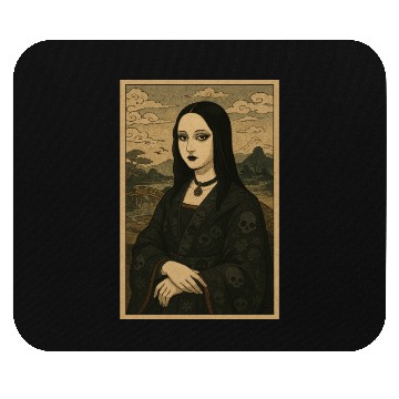 Discover Gothic Geisha Mona Lisa Ukiyo-e Portrait with Mouse Pads