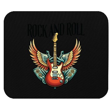 Discover Vintage Retro 80s Rock Roll Music Guitar Wing Mouse Pads