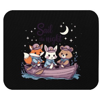 Discover Sail the Night Whimsical Animal Mouse Pads