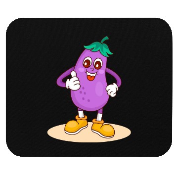 Discover Animated Eggplant Character Design Mouse Pads