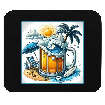Discover Beer Beach Design Mouse Pads