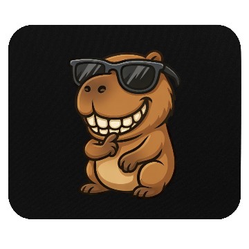 Discover Cool capybara guinea pig sunglasses smile Mouse Pads