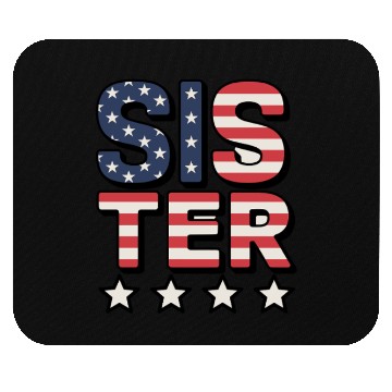 Discover Sister American Flag Stars and Stripes Design Mouse Pads