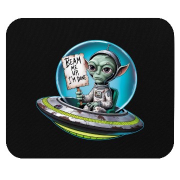 Discover UFO Mars beam me up Allien Mouse Pads