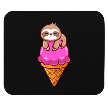 Discover Adorable Sloth on Ice Cream Cone Print Mouse Pads