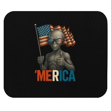 Discover Thumbs Up Merica Alien 4th of July Funny Mouse Pads