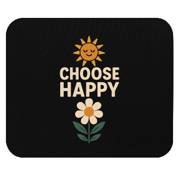 Discover Choose Happy Retro Positivity Sun and Flower Mouse Pads