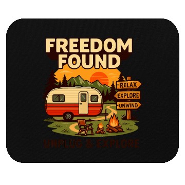 Discover Freedom Found Vintage Camper Adventure Mouse Pads