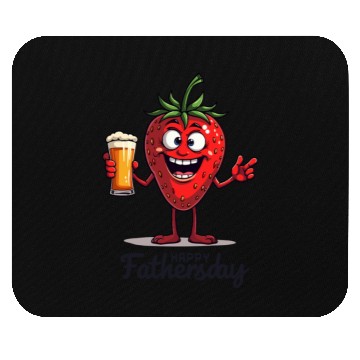 Discover Funny Strawberry for Father's Day with Beer Mouse Pads
