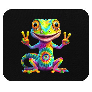 Discover Peace, Love & Lizards – Tie-Dye Gecko Vibes Mouse Pads
