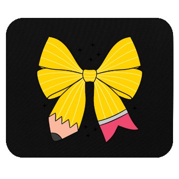 Discover Retro Pencil Coquette Bow Teacher Mouse Pads
