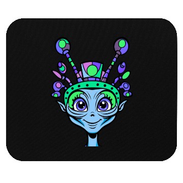 Discover Cute Alien Wearing a Funny Hat Mouse Pads