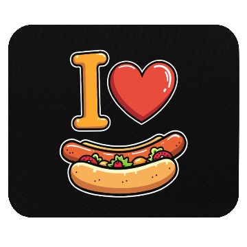 Discover I Love Hotdogs - Fast Food Snack Fun Mouse Pads